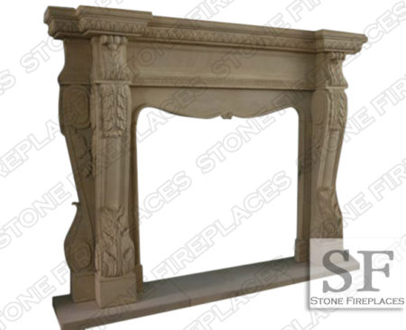 Corbel Leaf Sandstone Fireplace