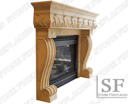 Naples Floral Cast Stone Mantel