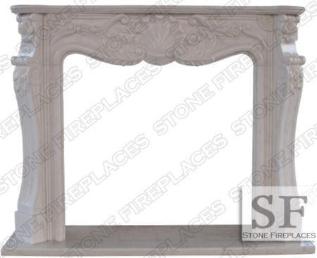 St Louis White Marble Fireplace Mantel
