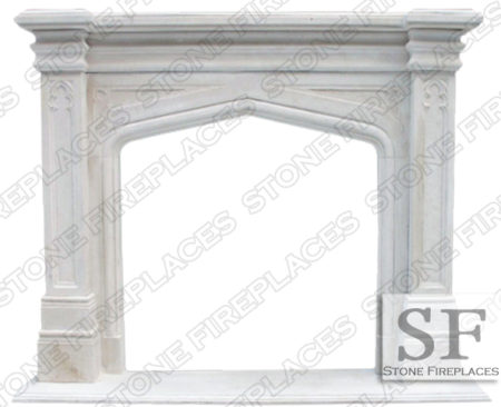 Gothic Tudor Limestone Mantel