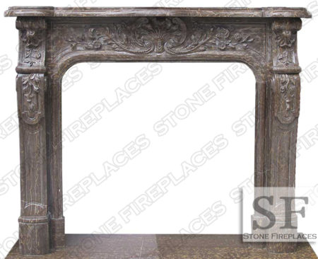 Brown Marble Floral Fireplace Bella Vista