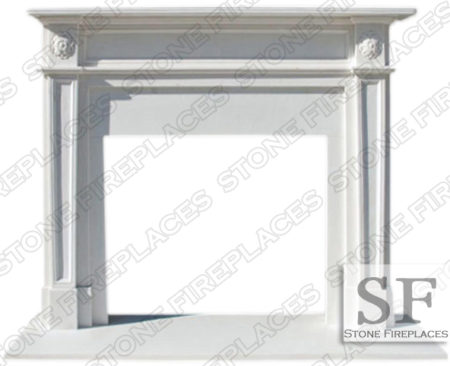 White Marble Mantel Fireplace English Regent
