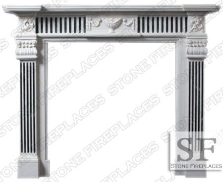 Marble Fireplace Surround, Georgia, Mantel, Hearth, Columns