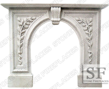 Greenwich White Marble Arched Mantel
