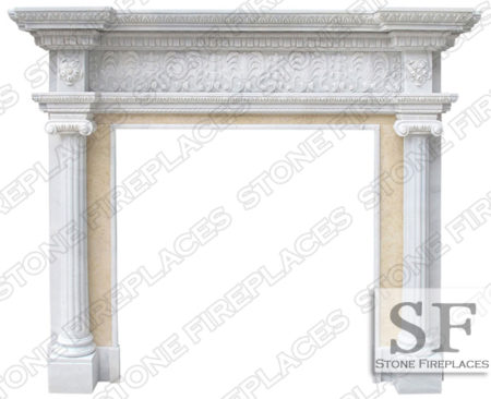 Marble Fireplace, Ionic Albany New York, Mantel NYC Fireplace Store