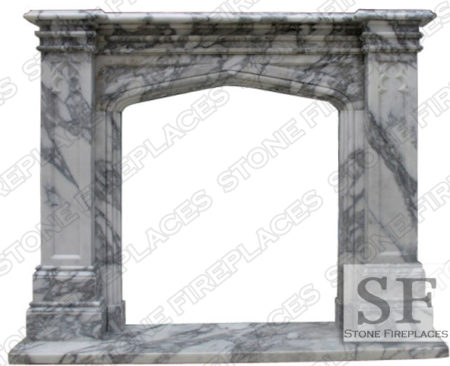 Marble Gothic Tudor Mantel Fireplace