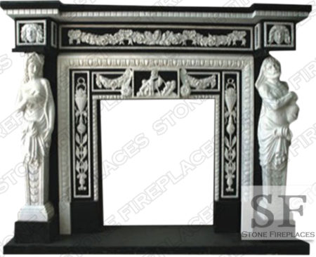 Royal Black Statue Fireplace
