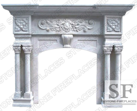 St Ives Column Marble Fireplace Mantel