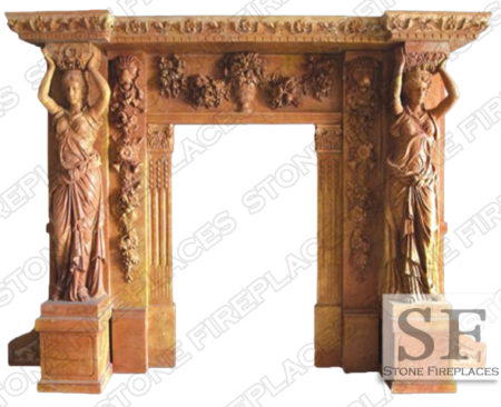 Statue Marble Fireplace Mantel
