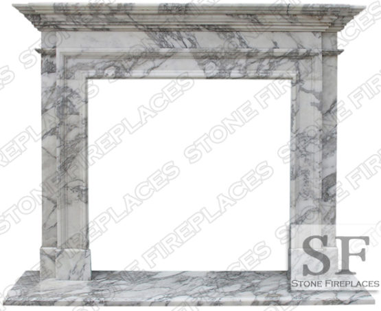 Traditional 2 Arabescato Marble Fireplace Mantel